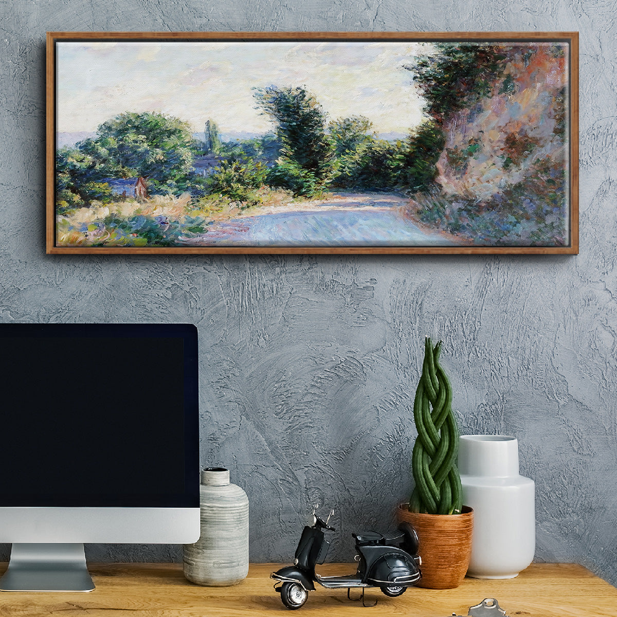 Road Near Giverny, 1885 - Floater Framed Canvas Print