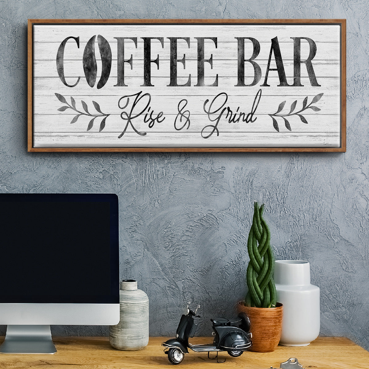 Coffee Bar - Floater Framed Canvas Print
