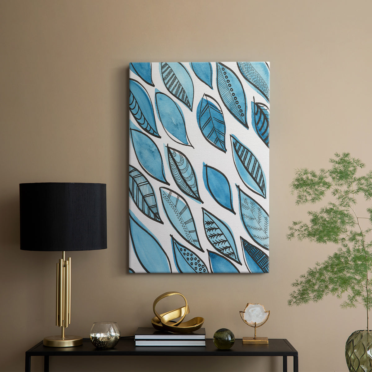 Patterned Leaf Shapes I - Canvas Art Print