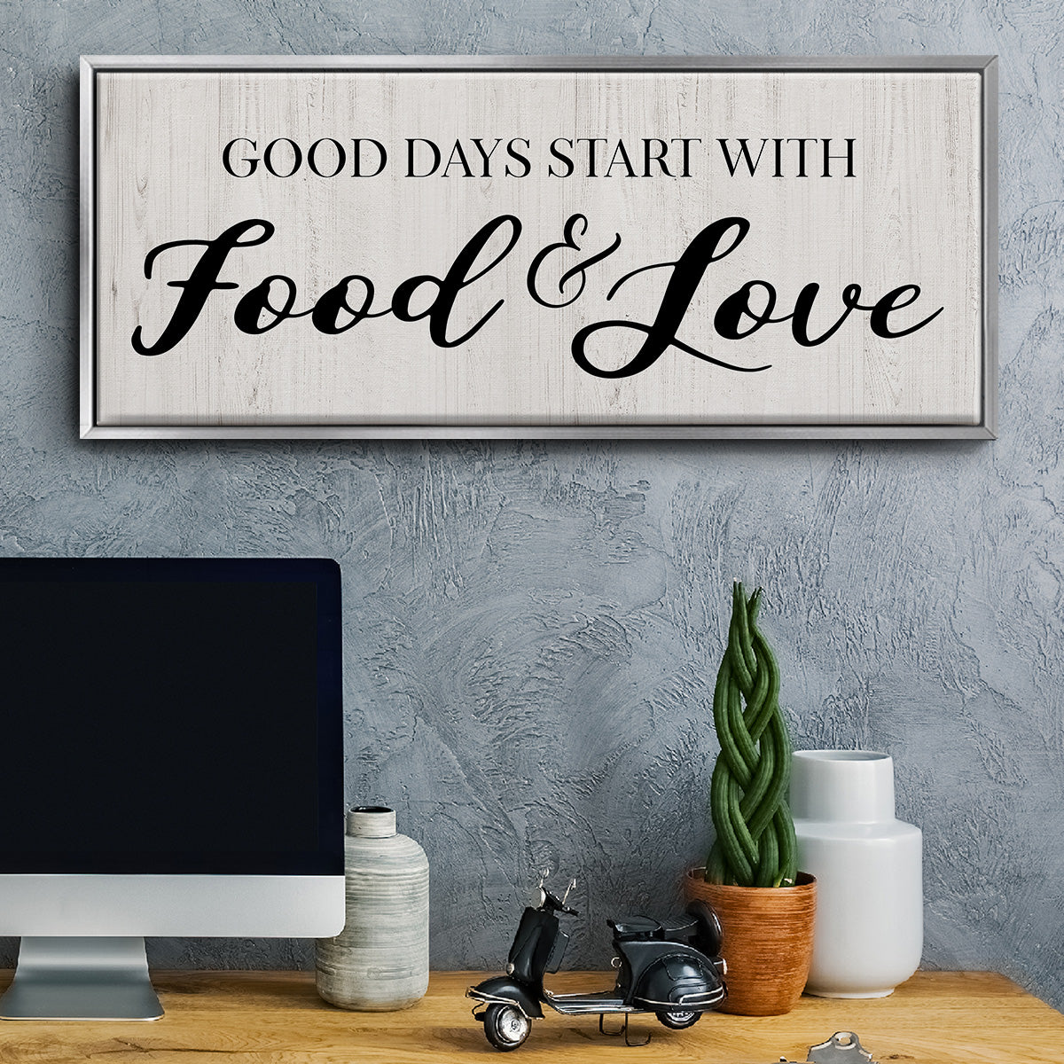Food and Love - Floater Framed Canvas Print