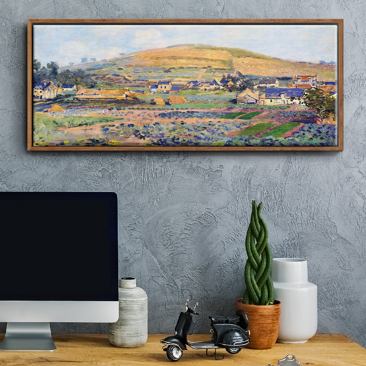 The Mount Riboudet in Rouen at Spring, 1872 - Floater Framed Canvas Print