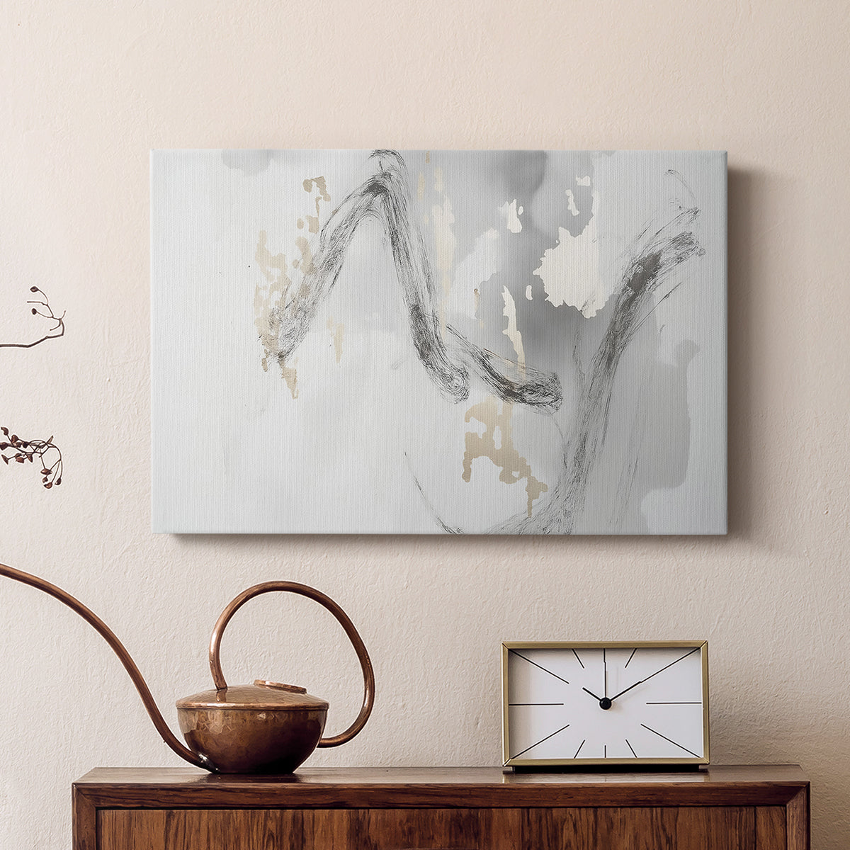 Grey Brushstrokes CXVII - Canvas Art Print
