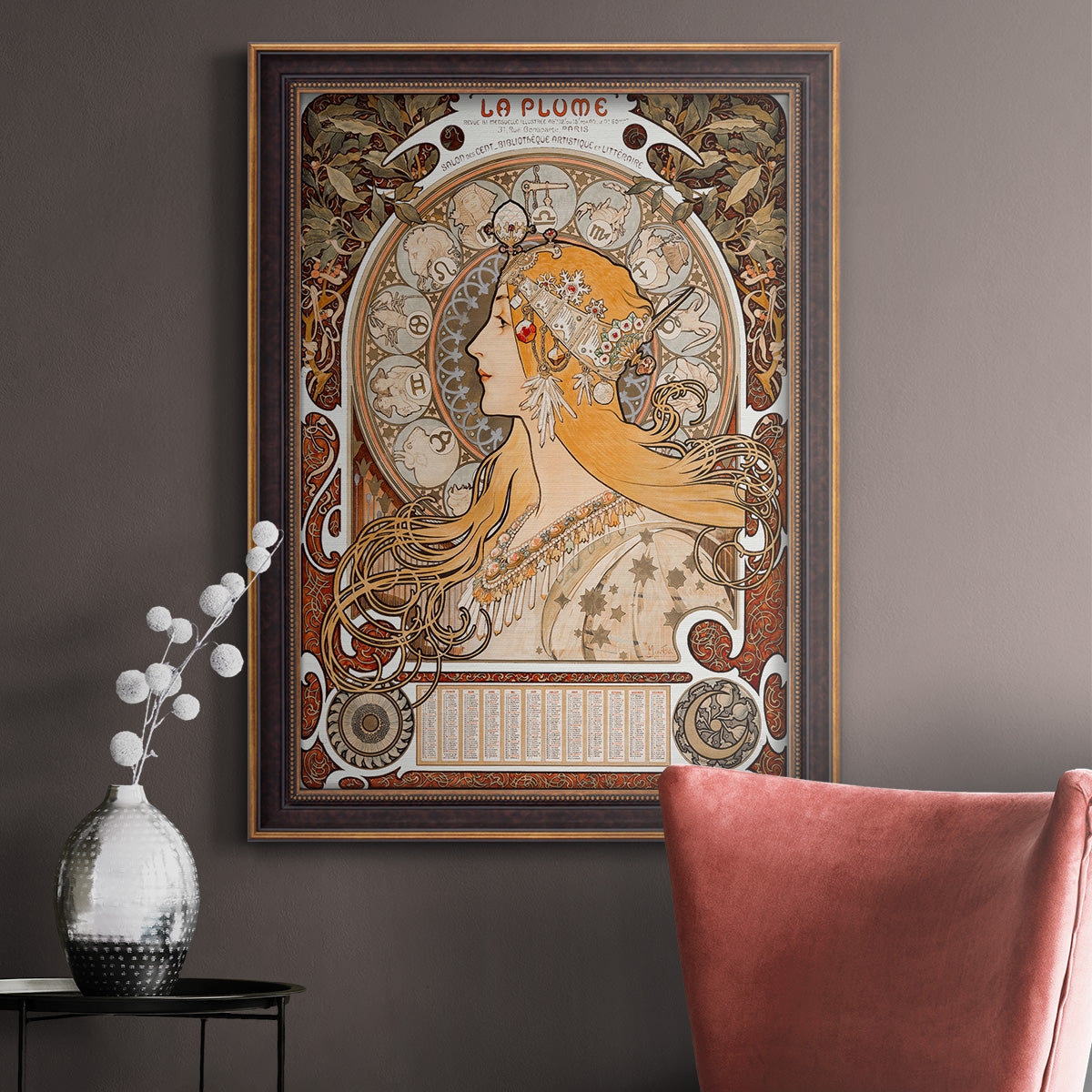 Zodiaque (La Plume) - Ornate Framed Canvas Print