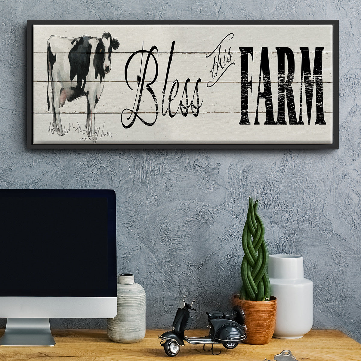 Bless This Farm - Floater Framed Canvas Print