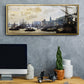 The Port of London, 1871 - Floater Framed Canvas Print