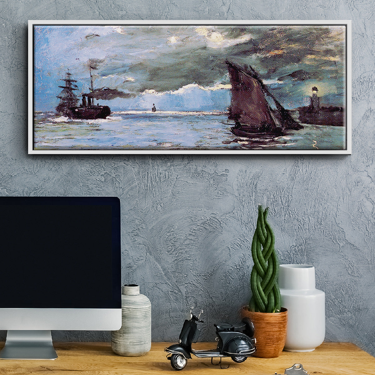 Seascape - Floater Framed Canvas Print