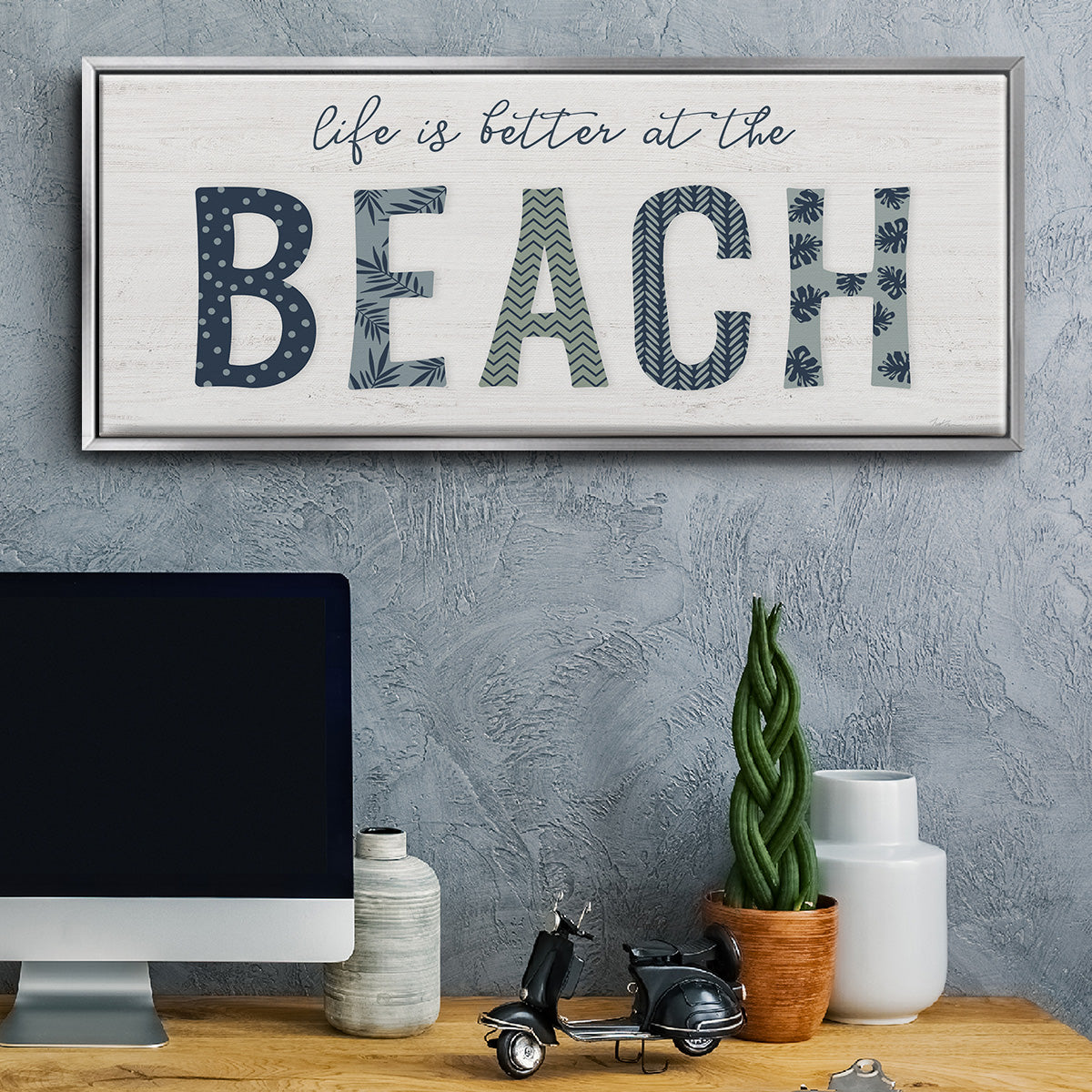 Beach Better - Floater Framed Canvas Print