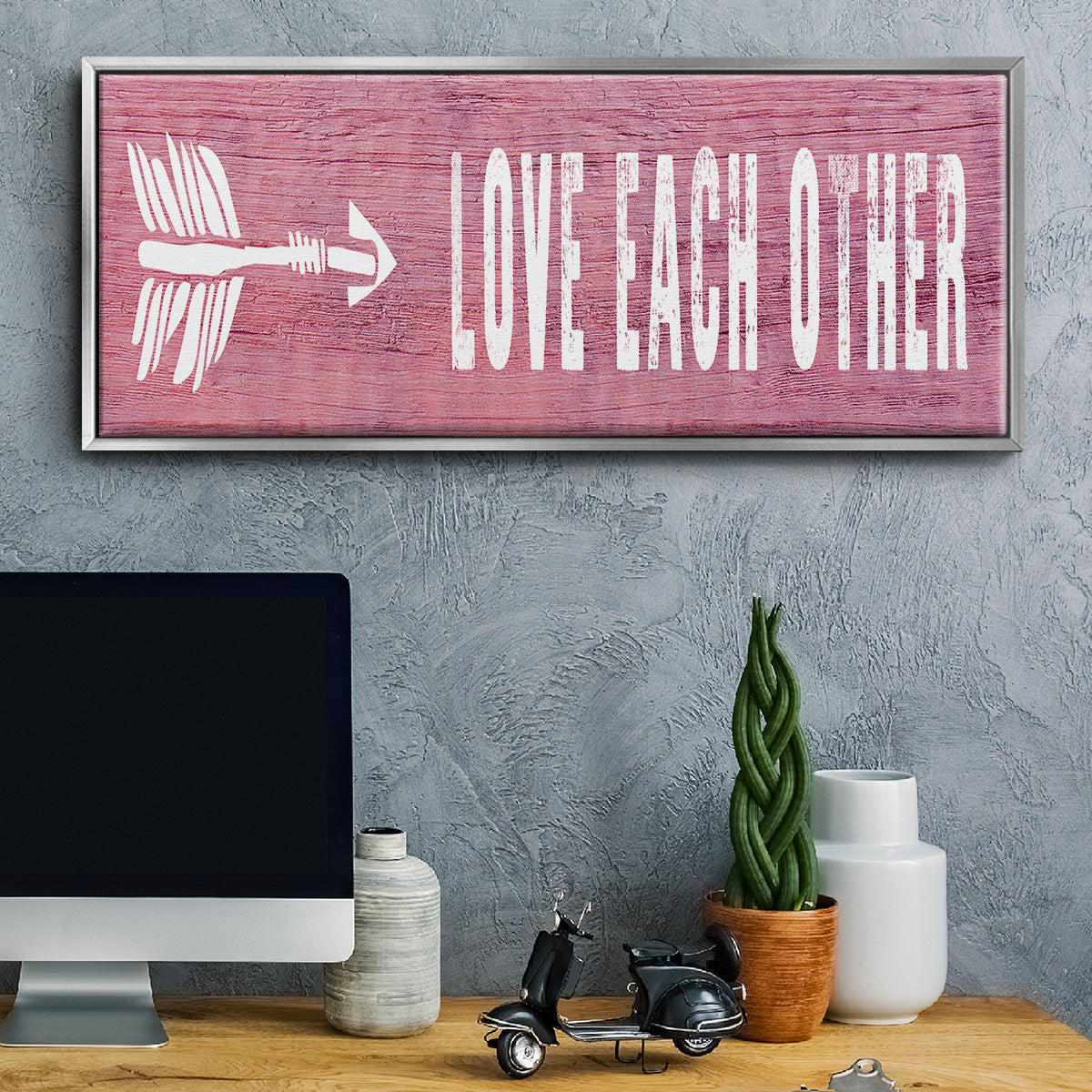 Love Each Other - Floater Framed Canvas Print