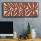 Terra Cotta Block Palms II - Floater Framed Canvas Print