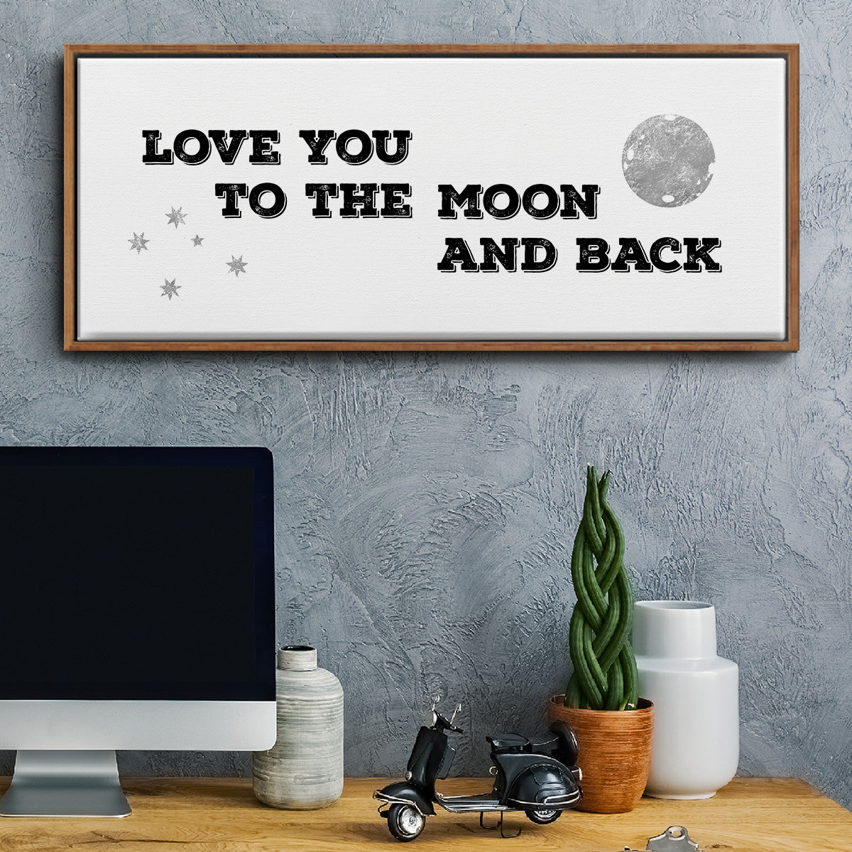 To the Moon and Back - Floater Framed Canvas Print
