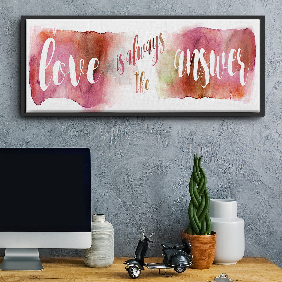 Love is the Answer - Floater Framed Canvas Print