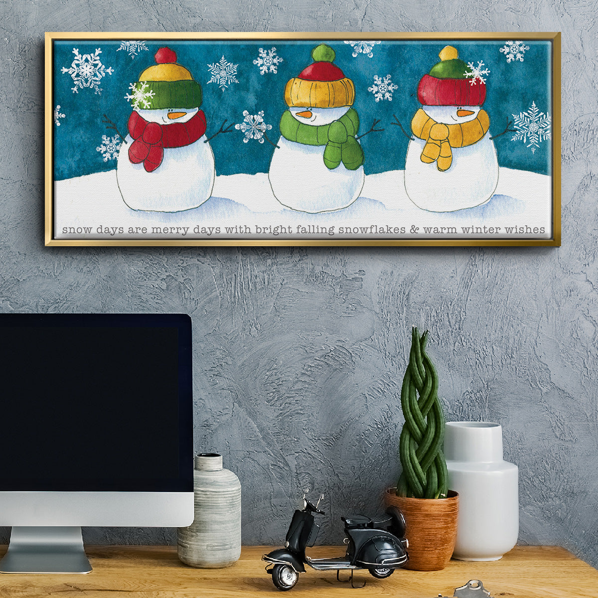 A Frosty Kiss - Floater Framed Canvas Print