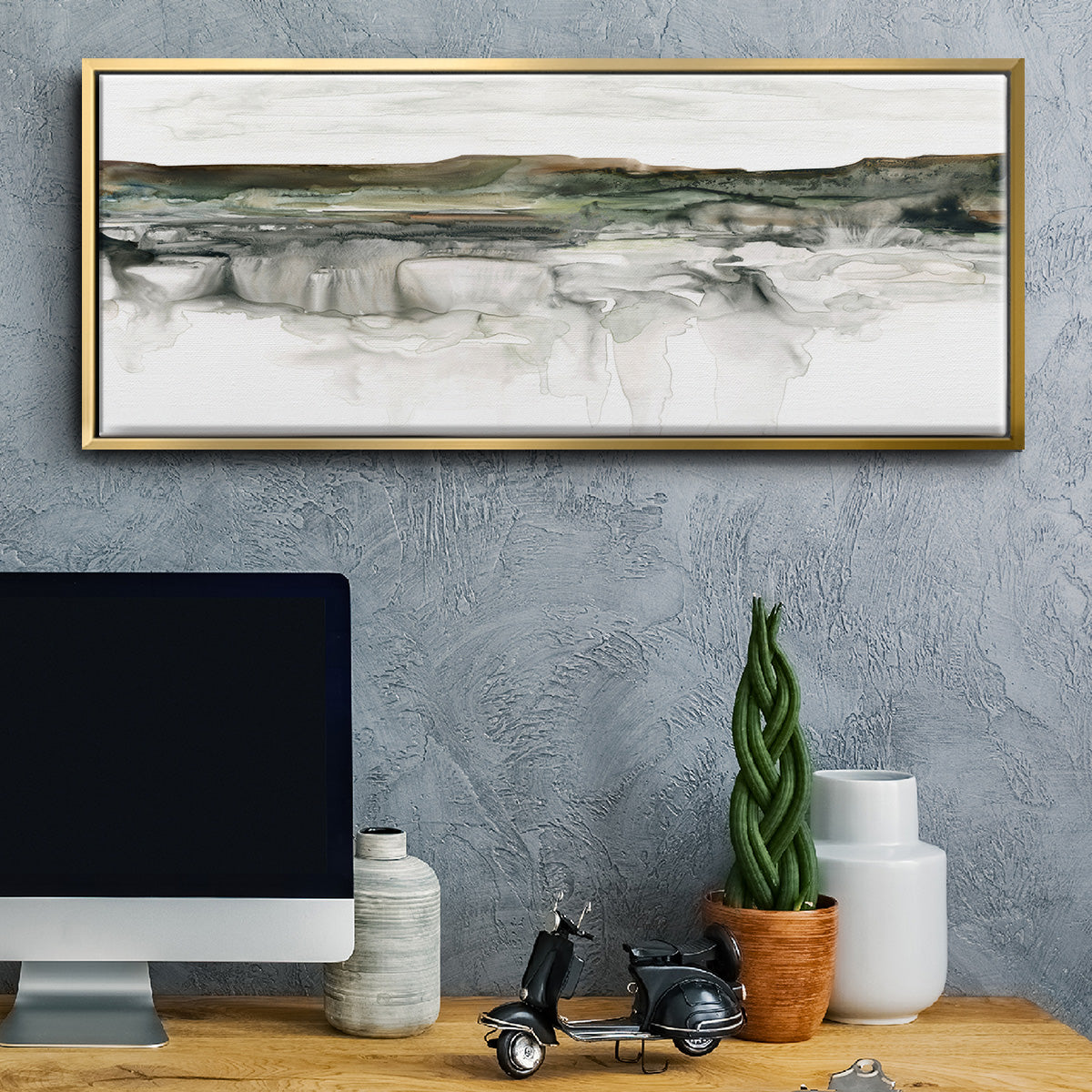 River Flow - Floater Framed Canvas Print
