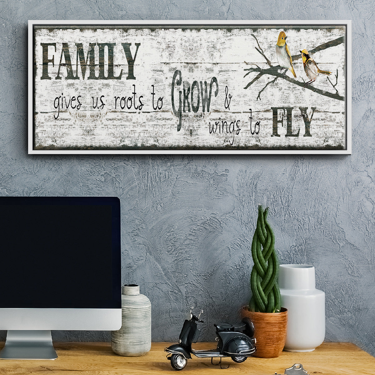 Family Gives Us - Floater Framed Canvas Print