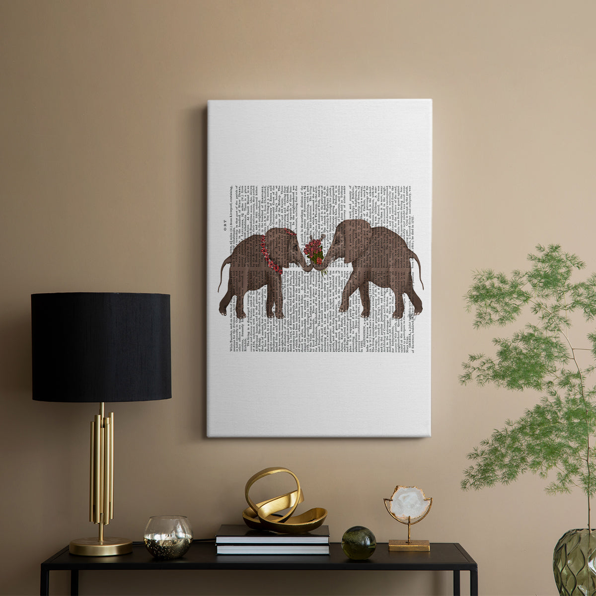 Elephant Bouquet, Landscape - Canvas Art Print