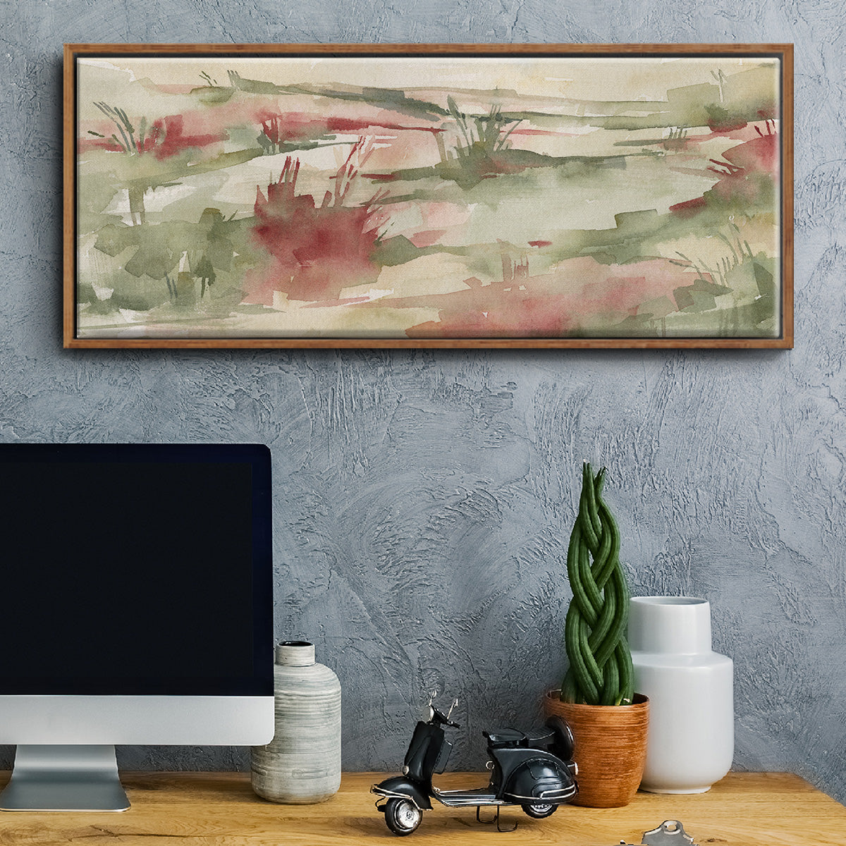 Rust Grasslands II - Floater Framed Canvas Print