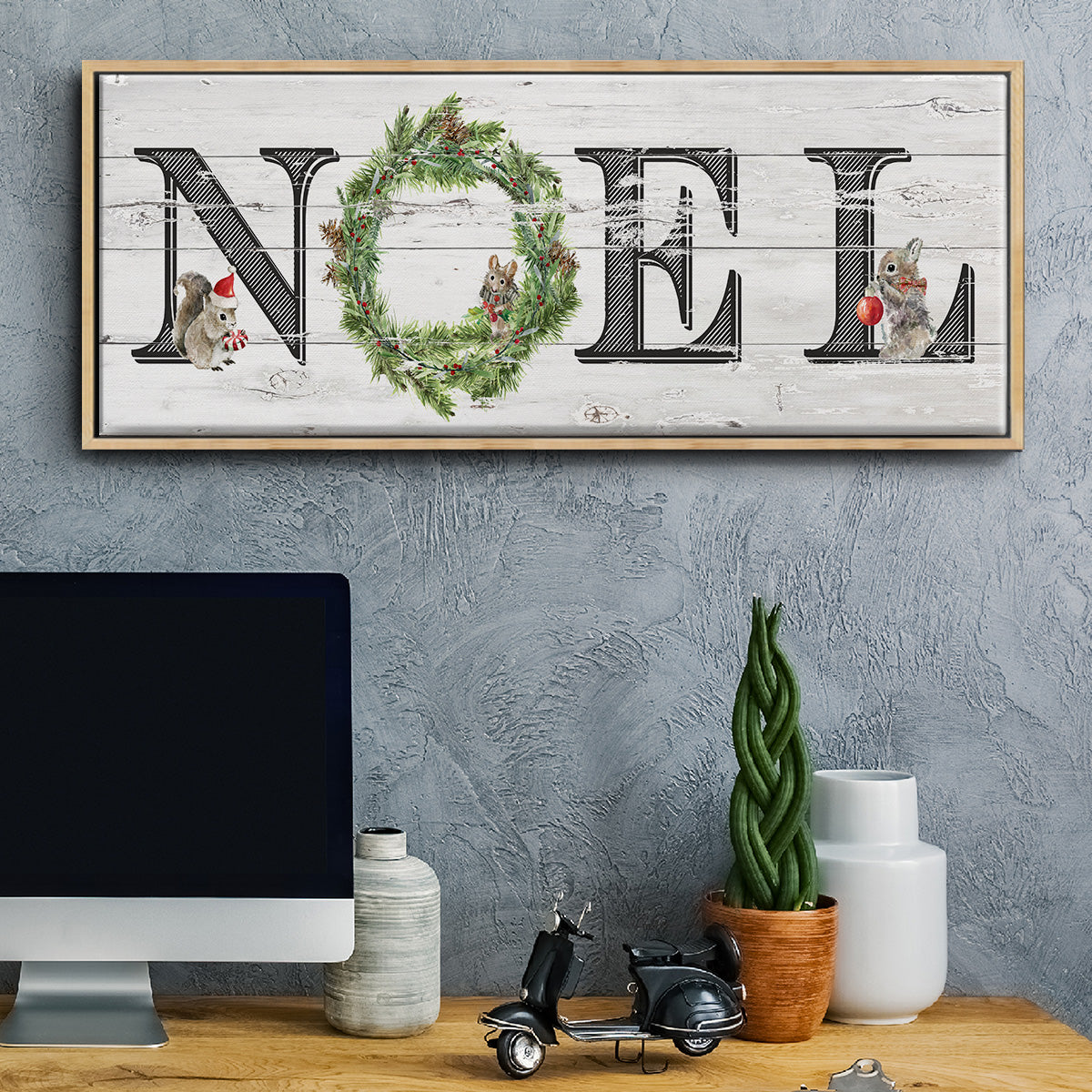 Farmhouse Noel - Floater Framed Canvas Print