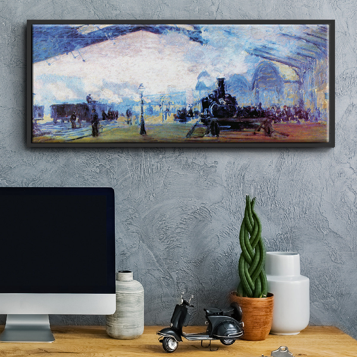 Saint Lazare Station in Paris - Floater Framed Canvas Print