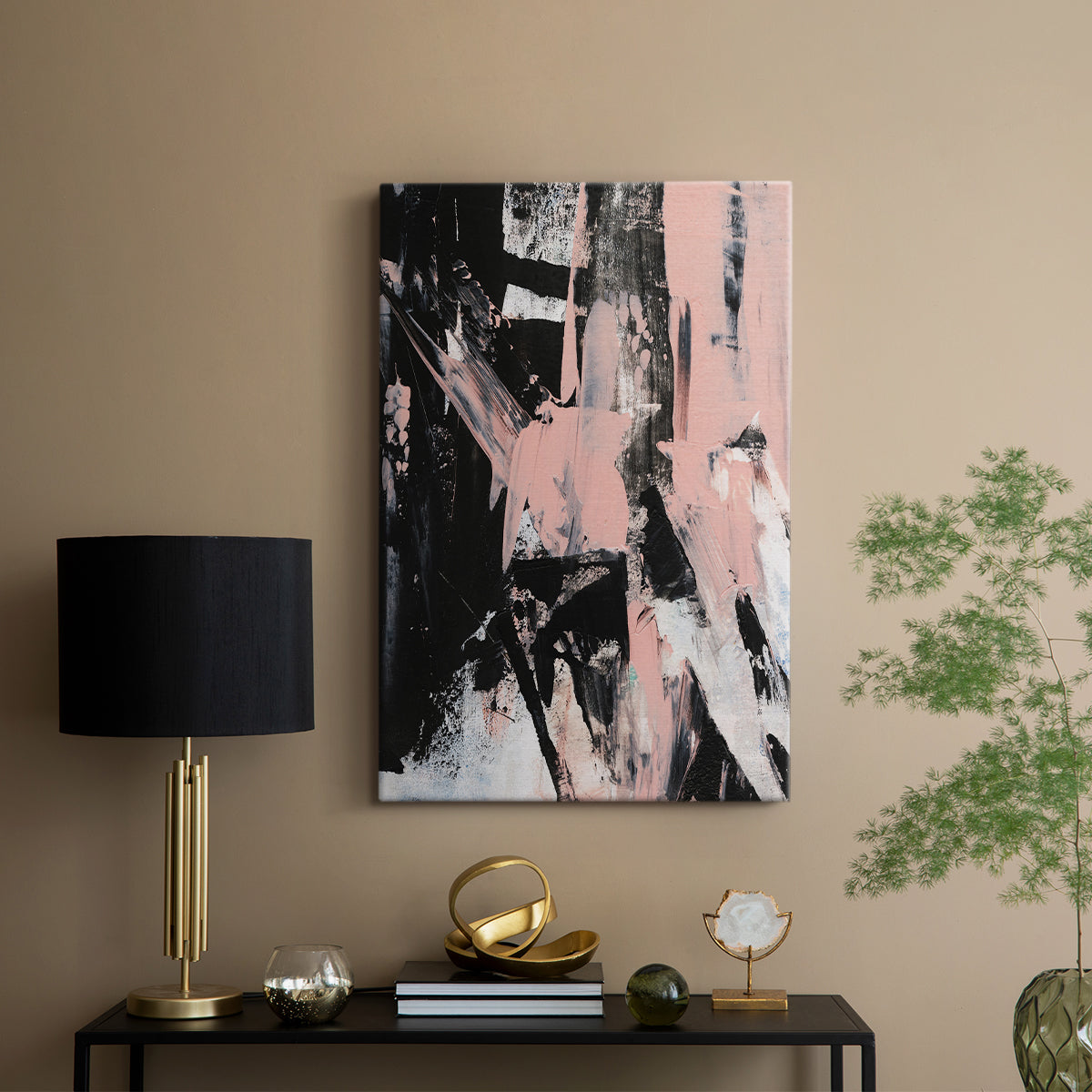 Black & Blush II - Canvas Art Print