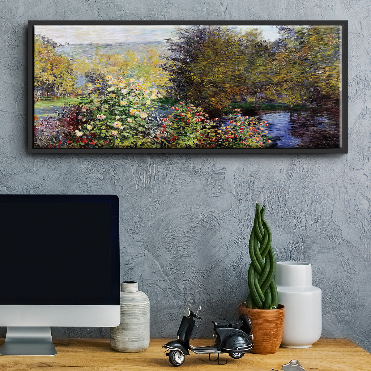 The Corner of the Garden at Montgeron, 1876 - Floater Framed Canvas Print