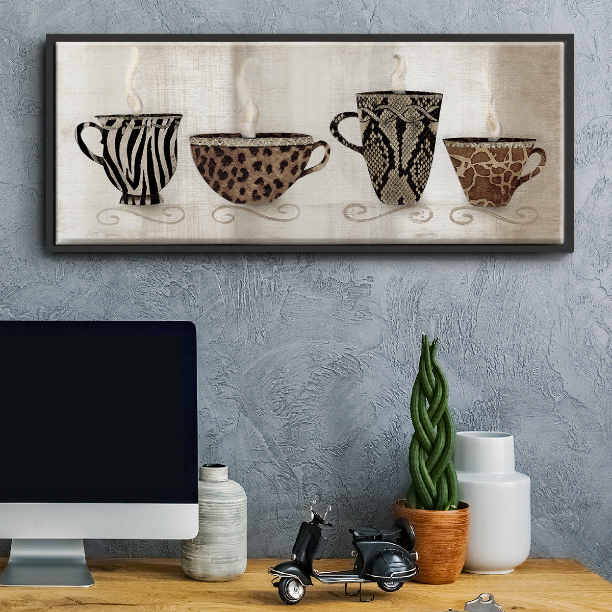 Coffee Skins I - Floater Framed Canvas Print