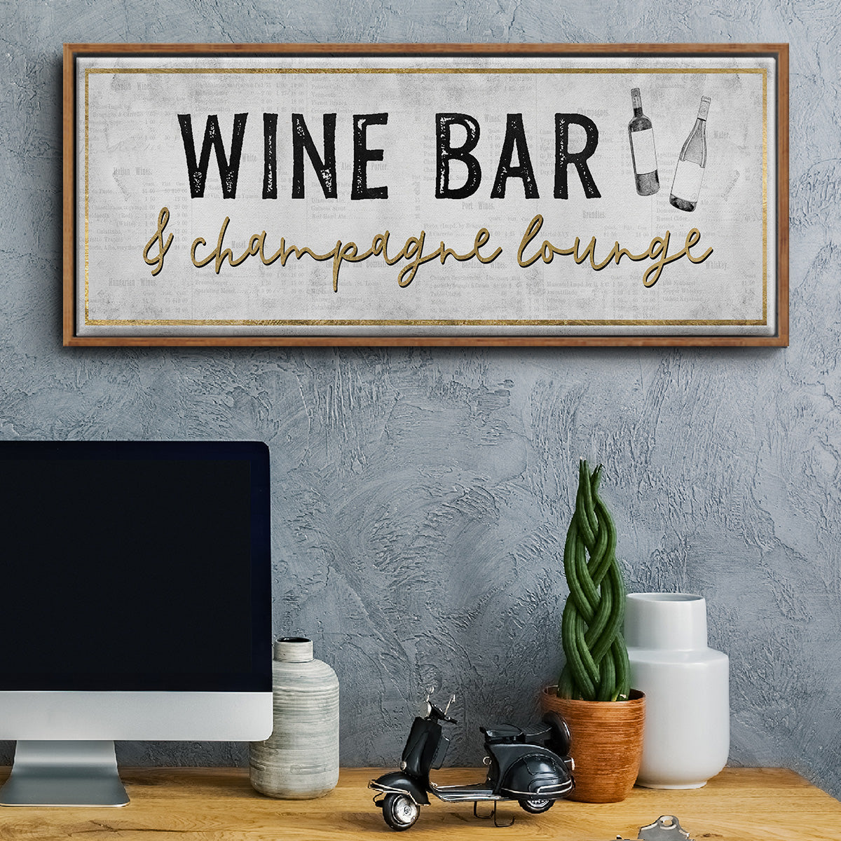 Champagne Lounge - Floater Framed Canvas Print