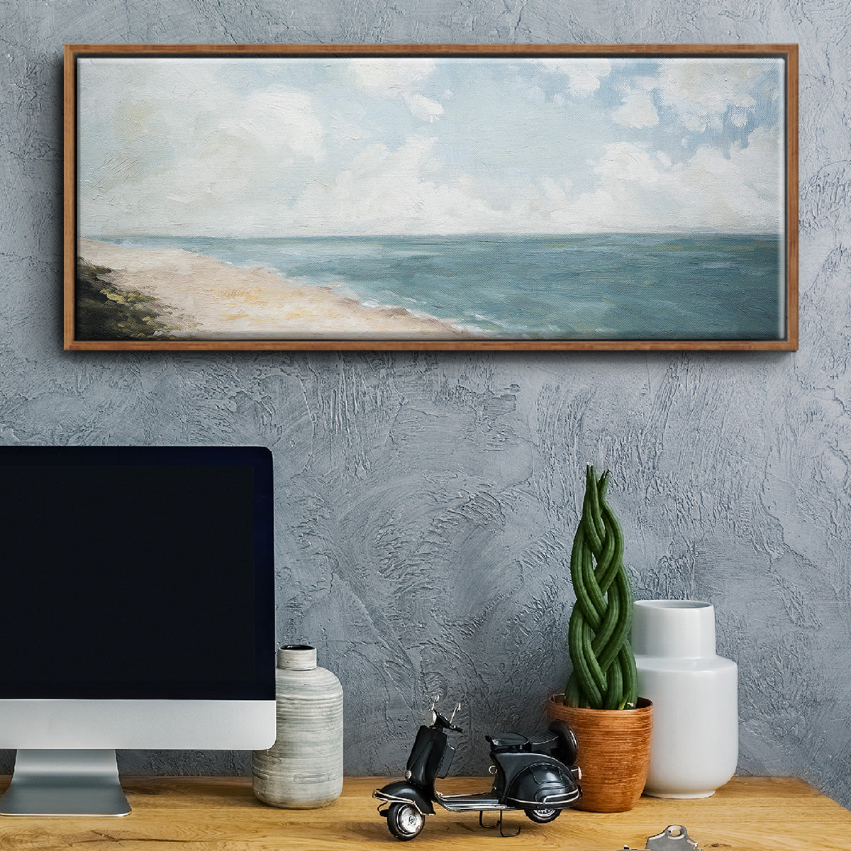 Beach View - Floater Framed Canvas Print
