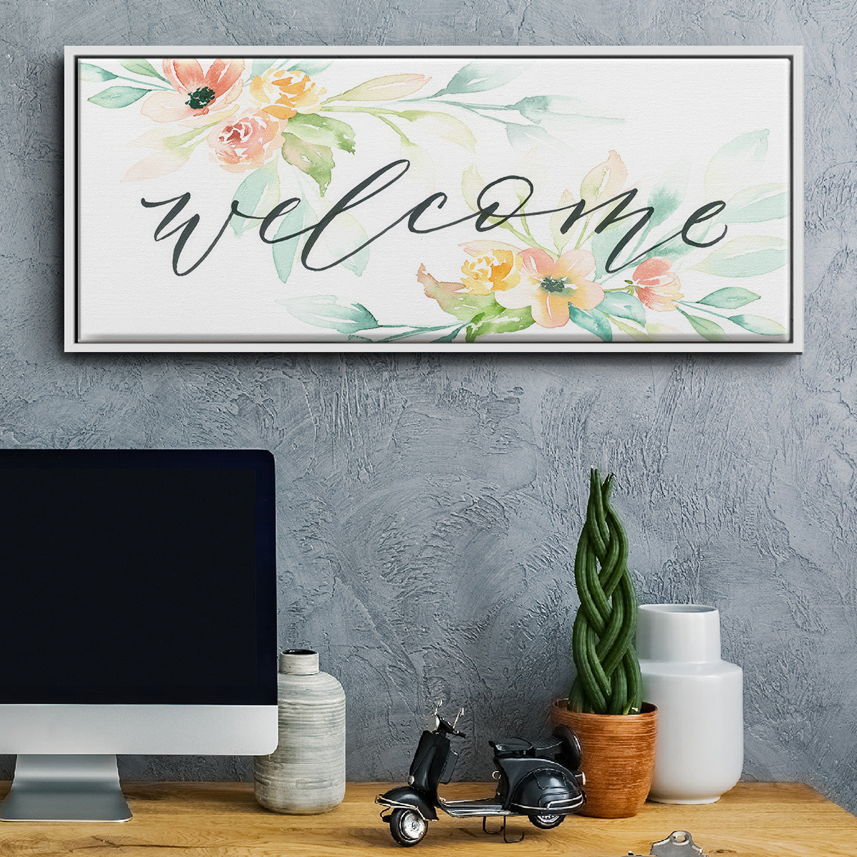 Welcome - Floater Framed Canvas Print