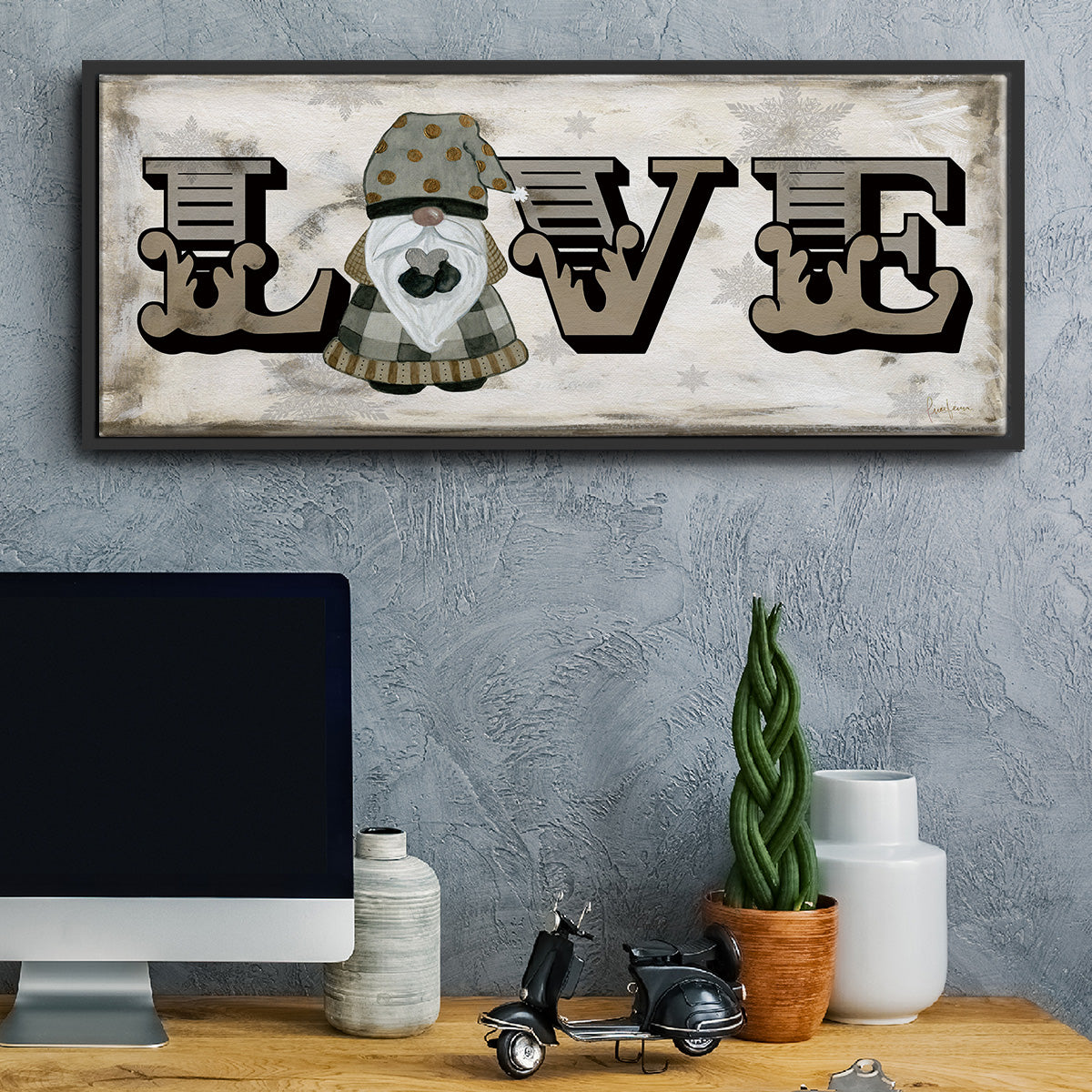 Winter Wonderland Friend Love - Floater Framed Canvas Print