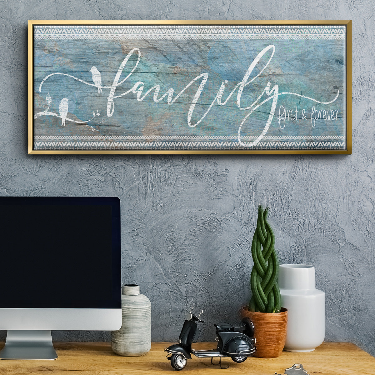 Family First - Floater Framed Canvas Print