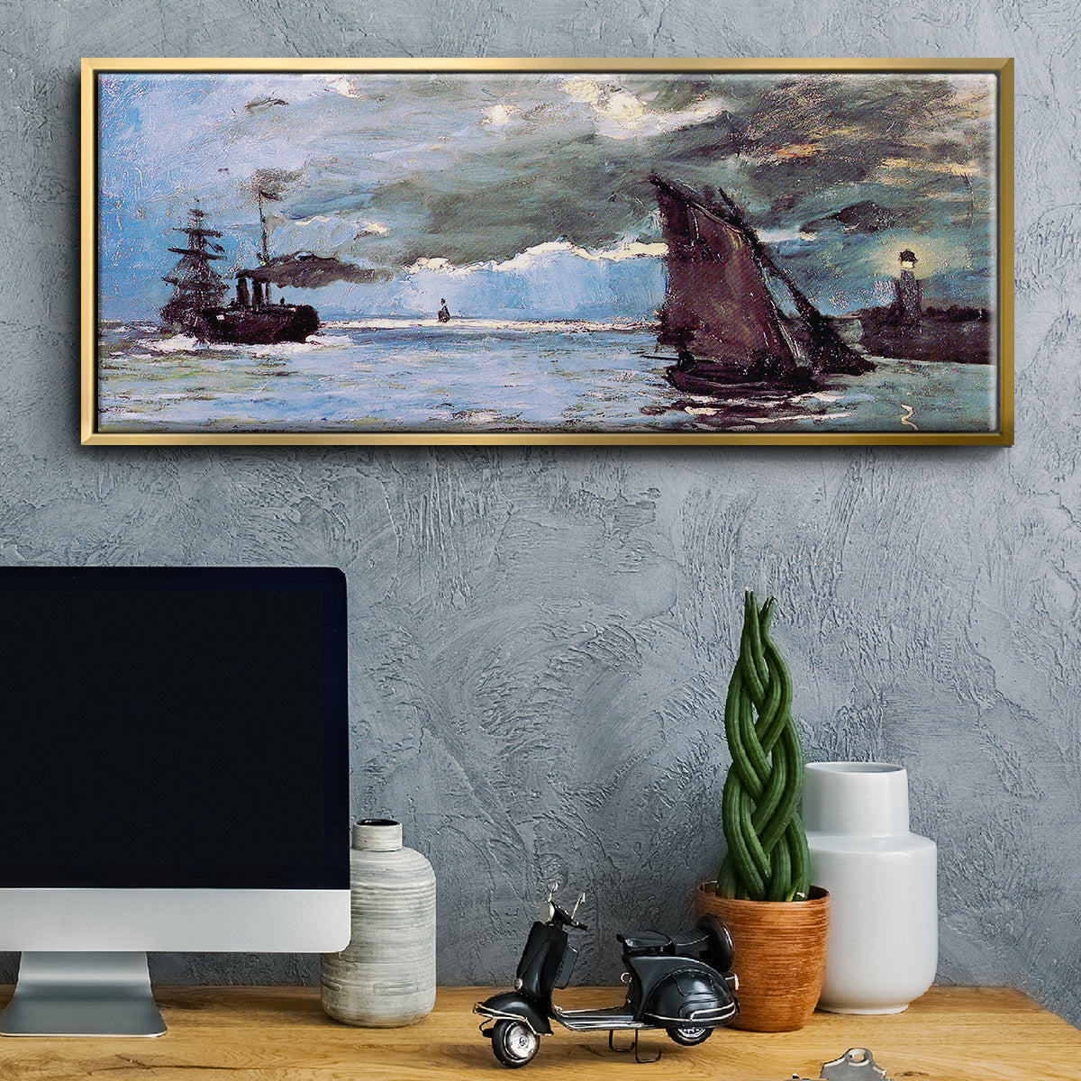 Seascape - Floater Framed Canvas Print