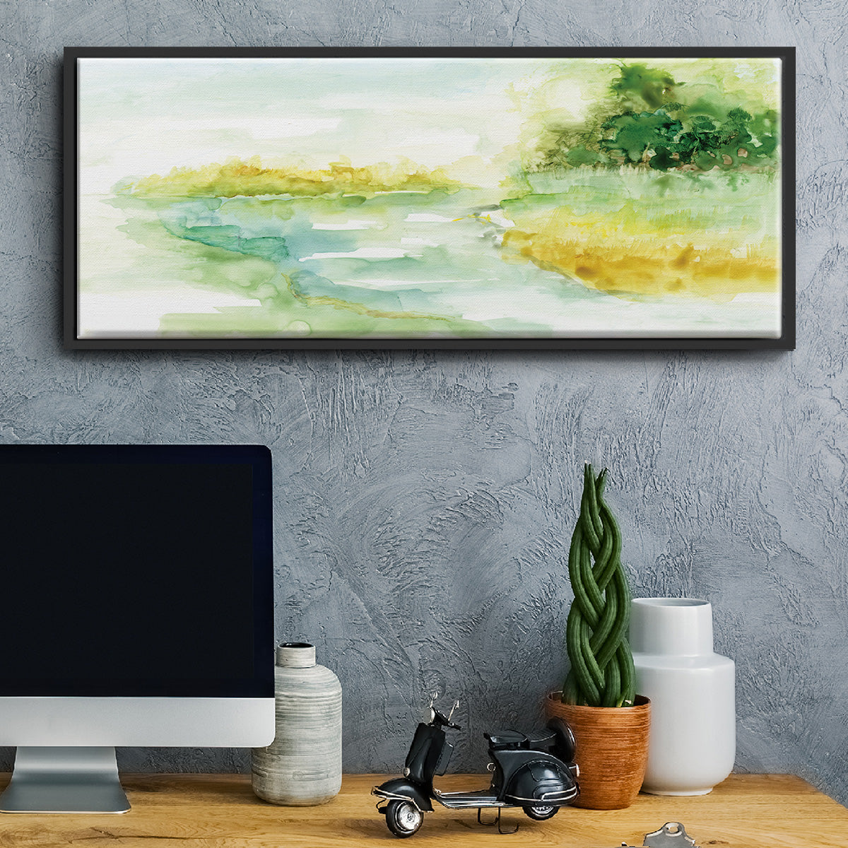 Dreamy Inlet - Floater Framed Canvas Print