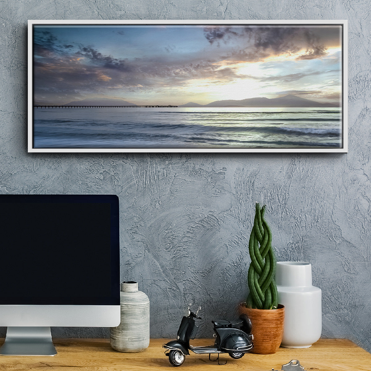 Island Calm - Floater Framed Canvas Print