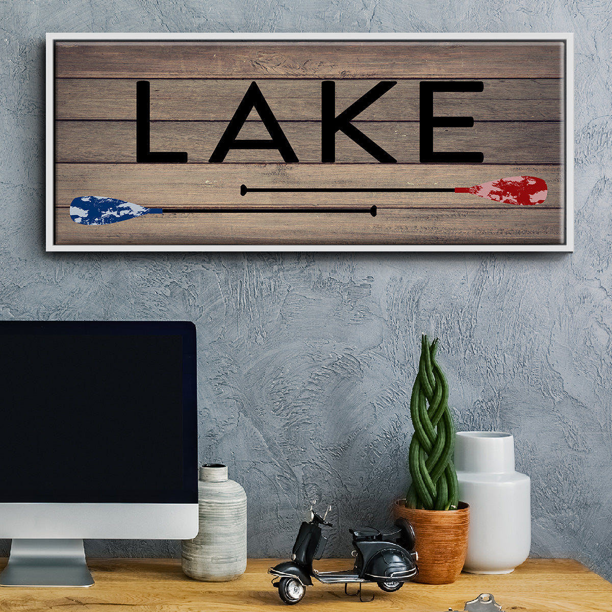 Lake Paddles - Floater Framed Canvas Print