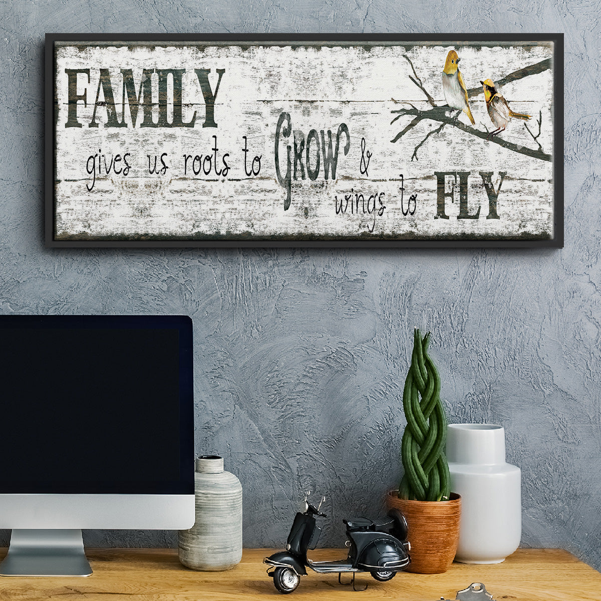 Family Gives Us - Floater Framed Canvas Print