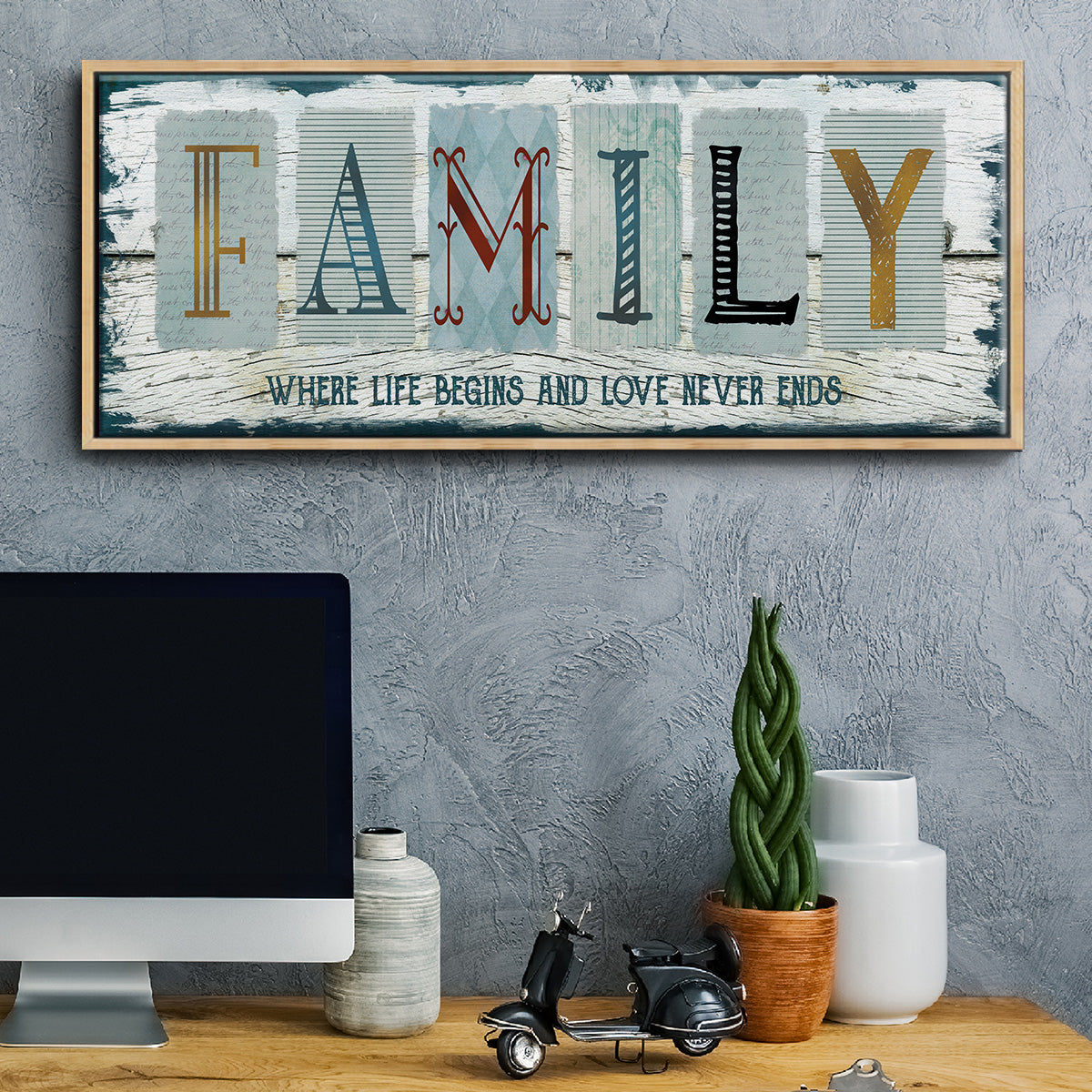 Family Where Life - Floater Framed Canvas Print