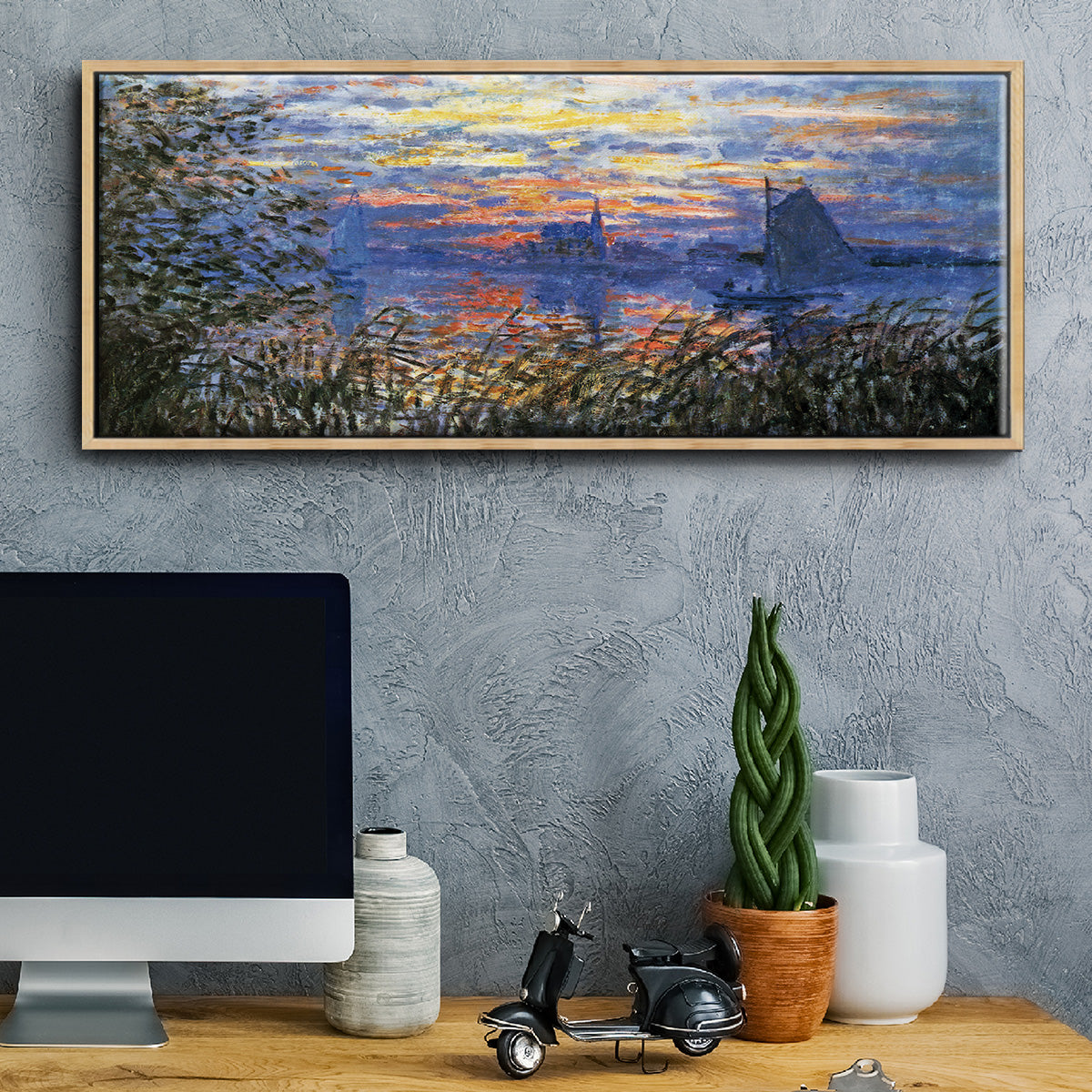 Sunset on the Seine - Floater Framed Canvas Print