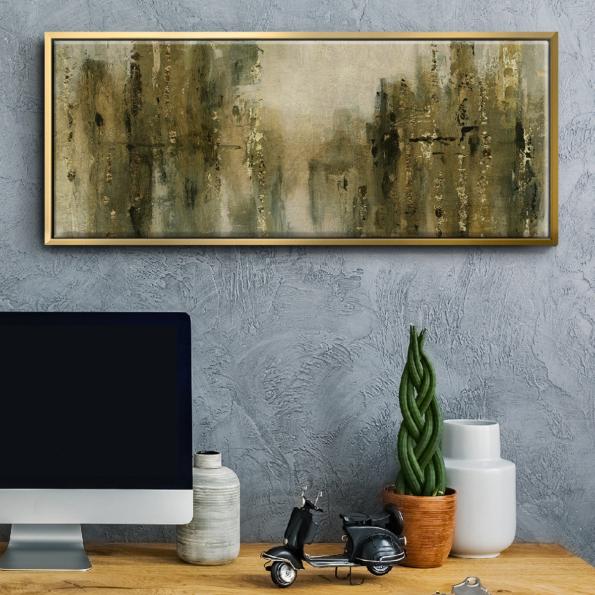 Gold City Shine - Floater Framed Canvas Print
