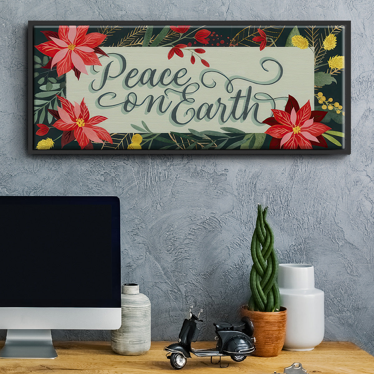 Bright Christmas Night Collection D - Floater Framed Canvas Print