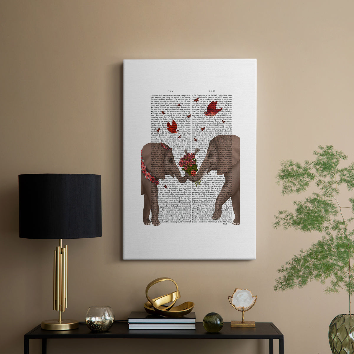 Elephant Bouquet, Portrait - Canvas Art Print