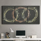 Three-panel canvas wall art featuring geometric abstract wave tangents, displayed above a desk in a home office.
