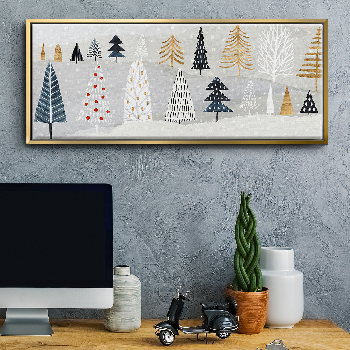 Christmas Chalet Collection D - Floater Framed Canvas Print