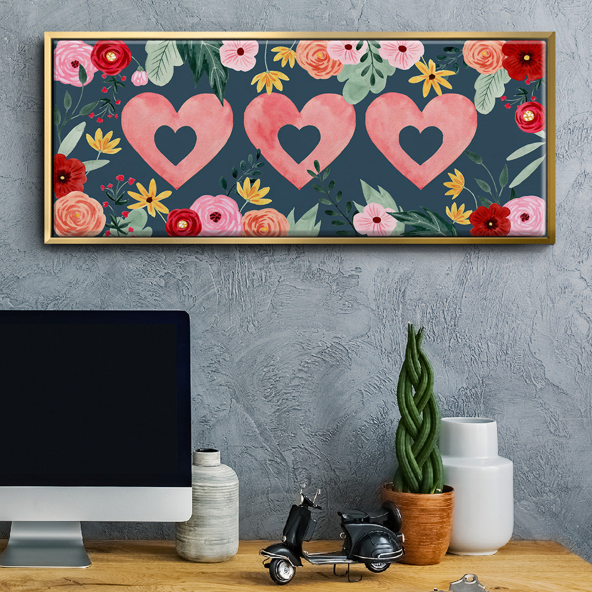 Sweet Hearts Collection D - Floater Framed Canvas Print