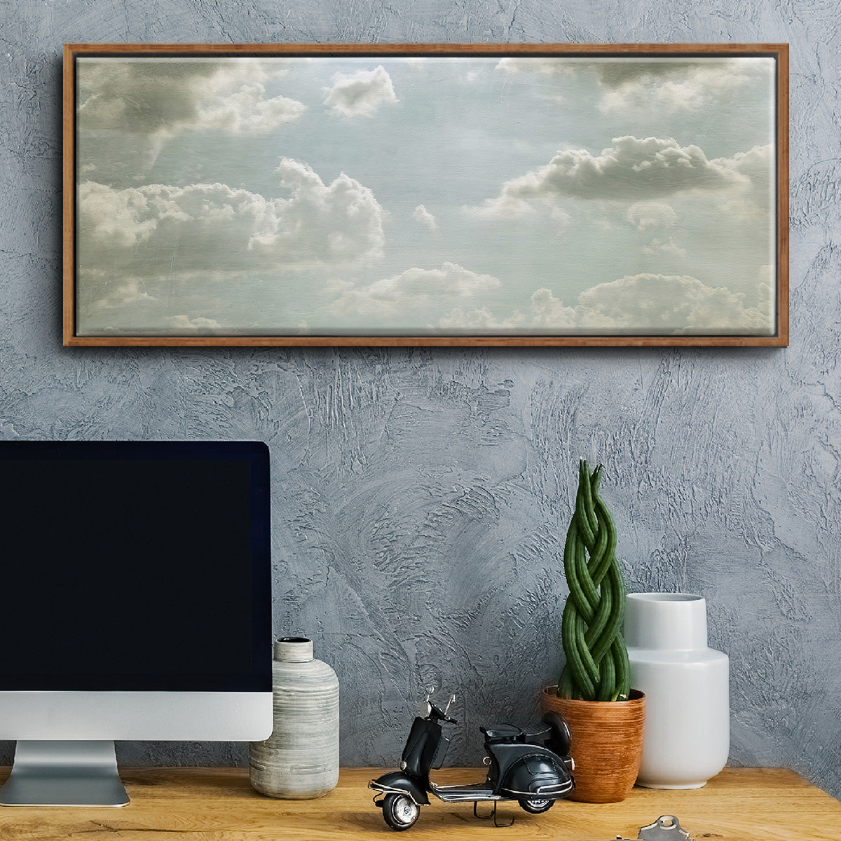 Sky Scrapers III - Floater Framed Canvas Print