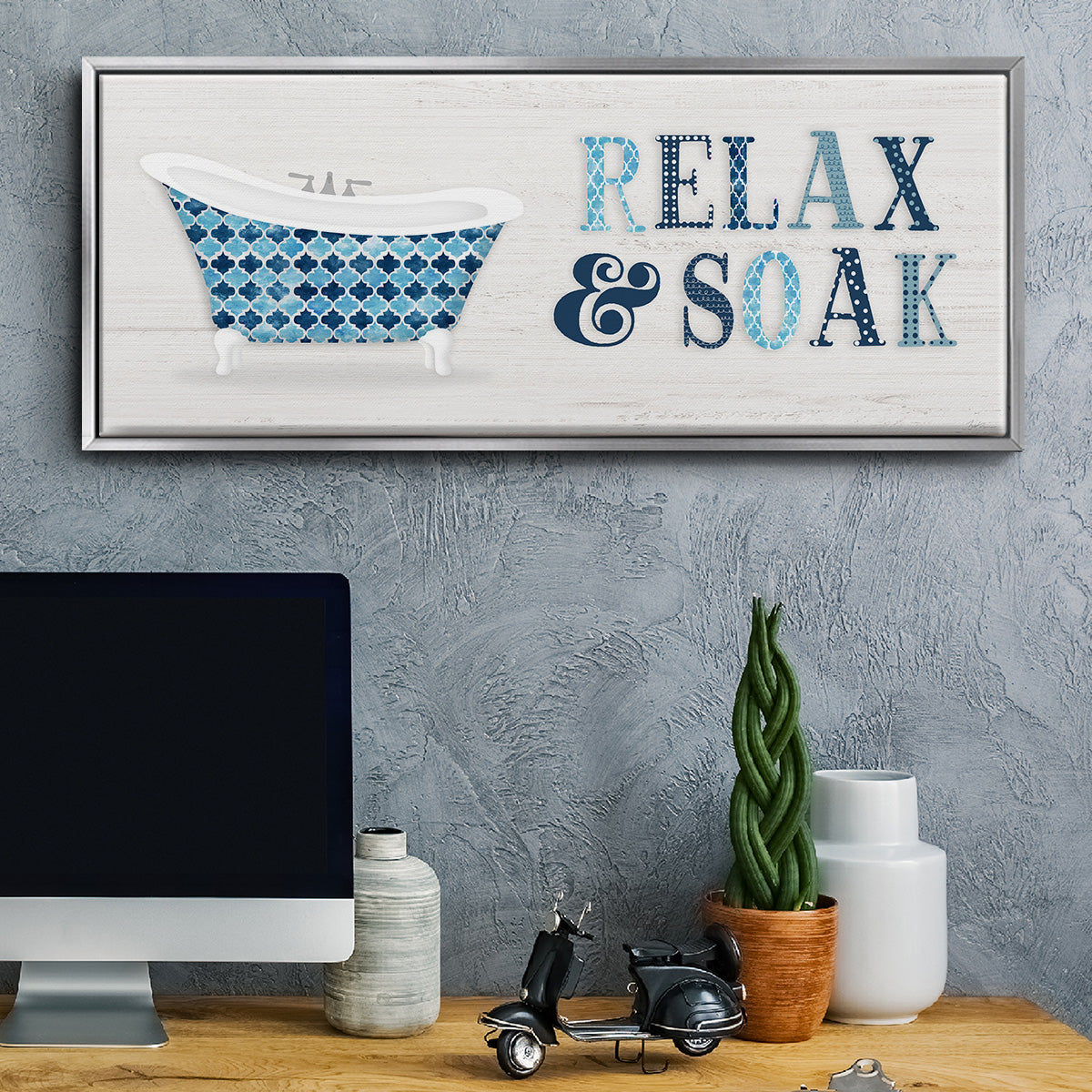 Relax and Soak - Floater Framed Canvas Print