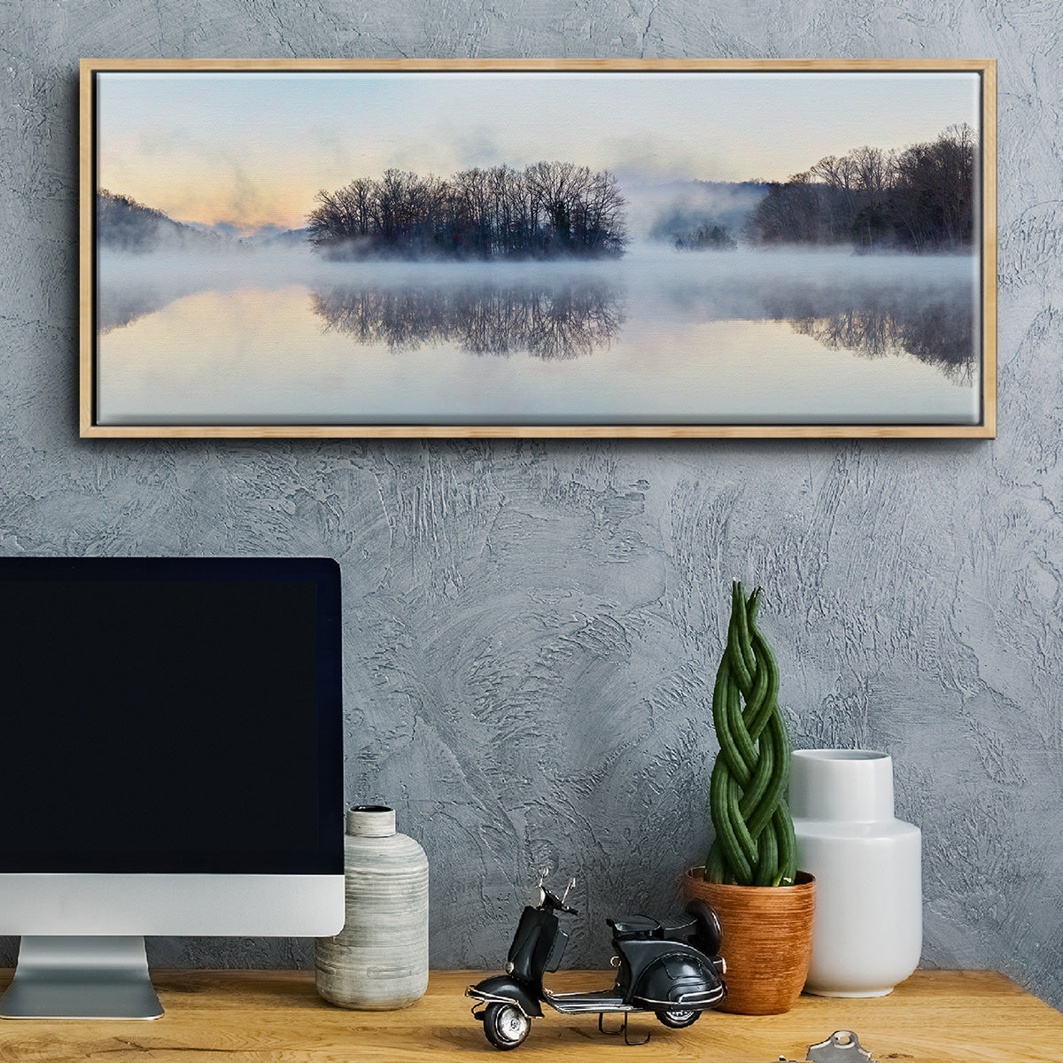 Scene on the Water VIII - Floater Framed Canvas Print