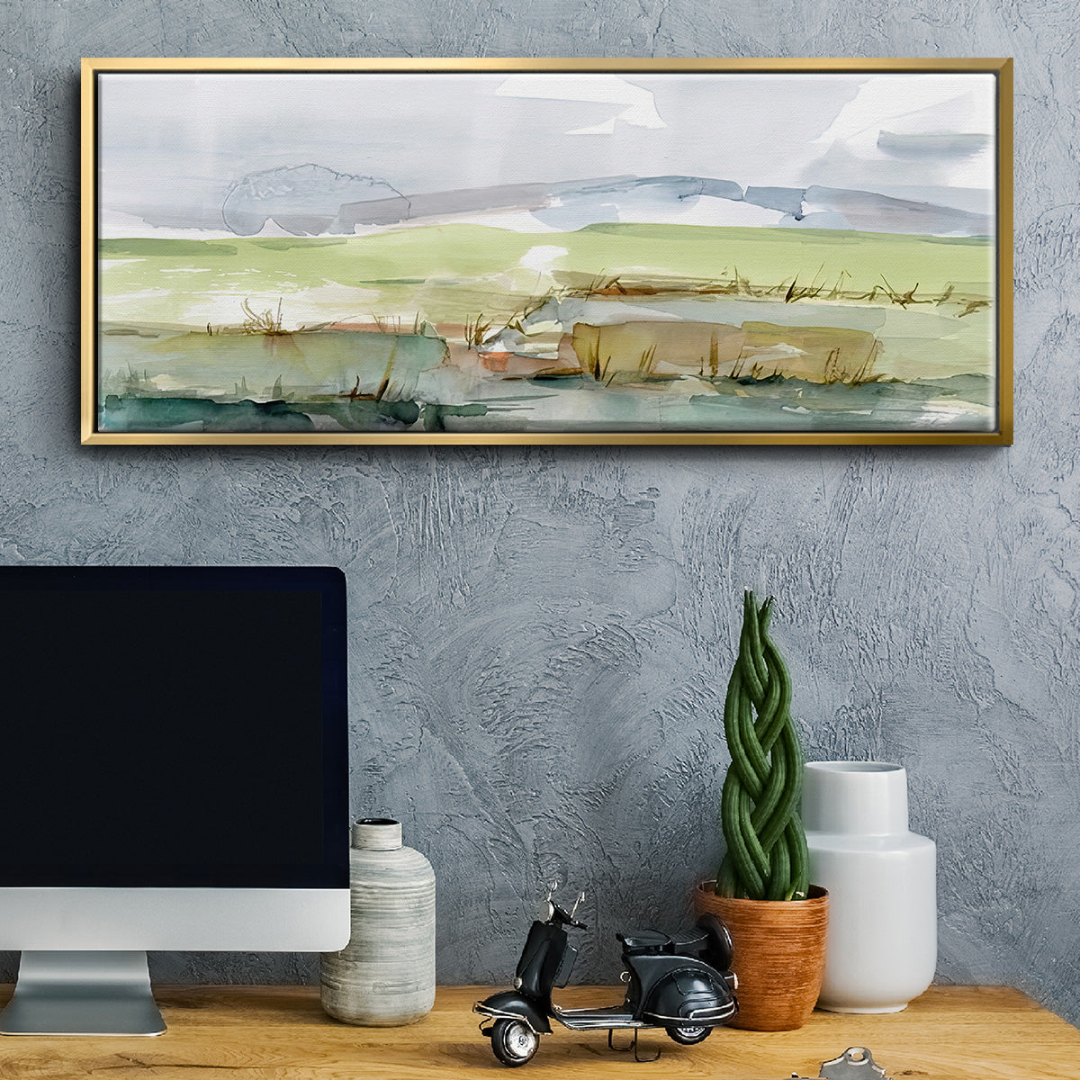 Pastel Inlet I - Floater Framed Canvas Print