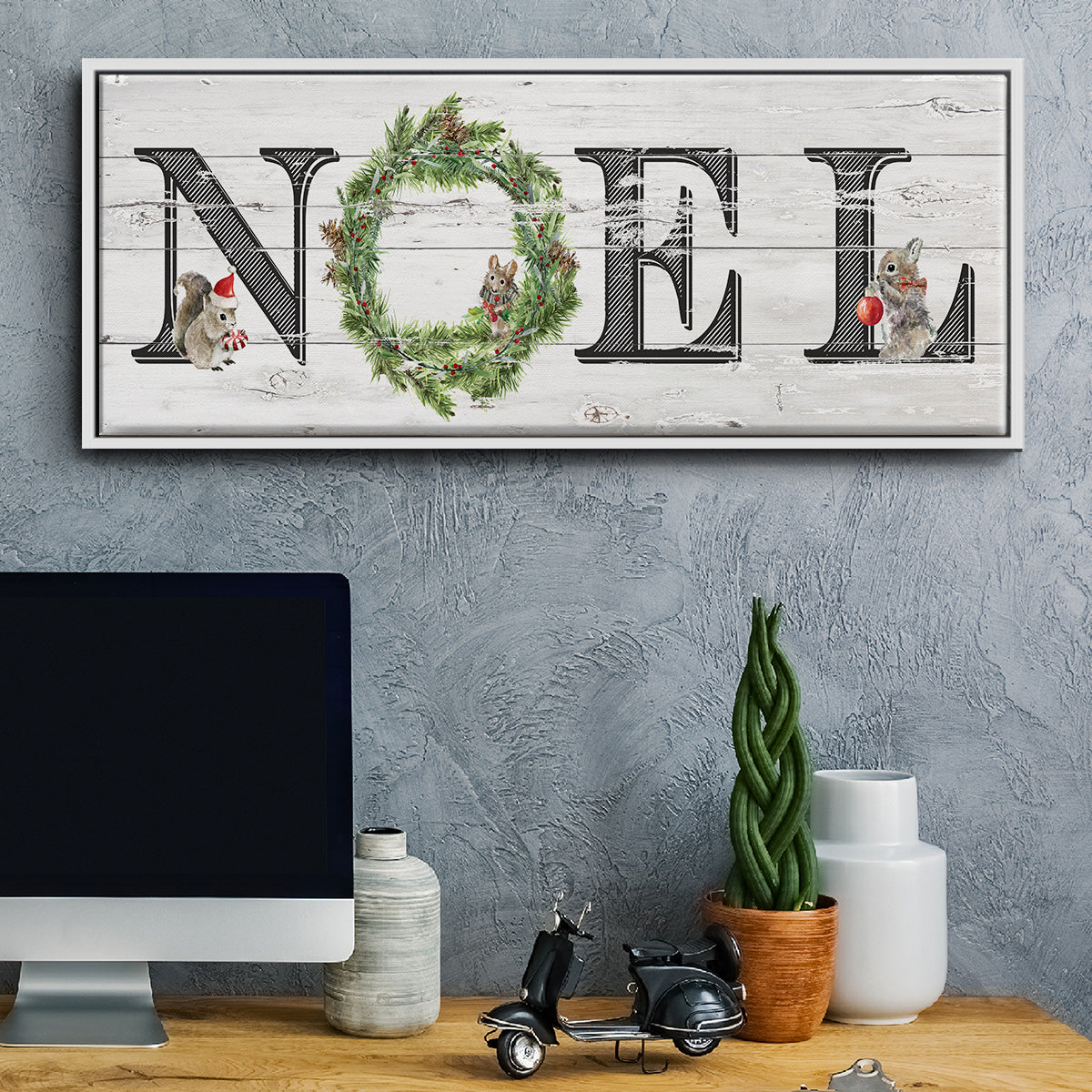Farmhouse Noel - Floater Framed Canvas Print