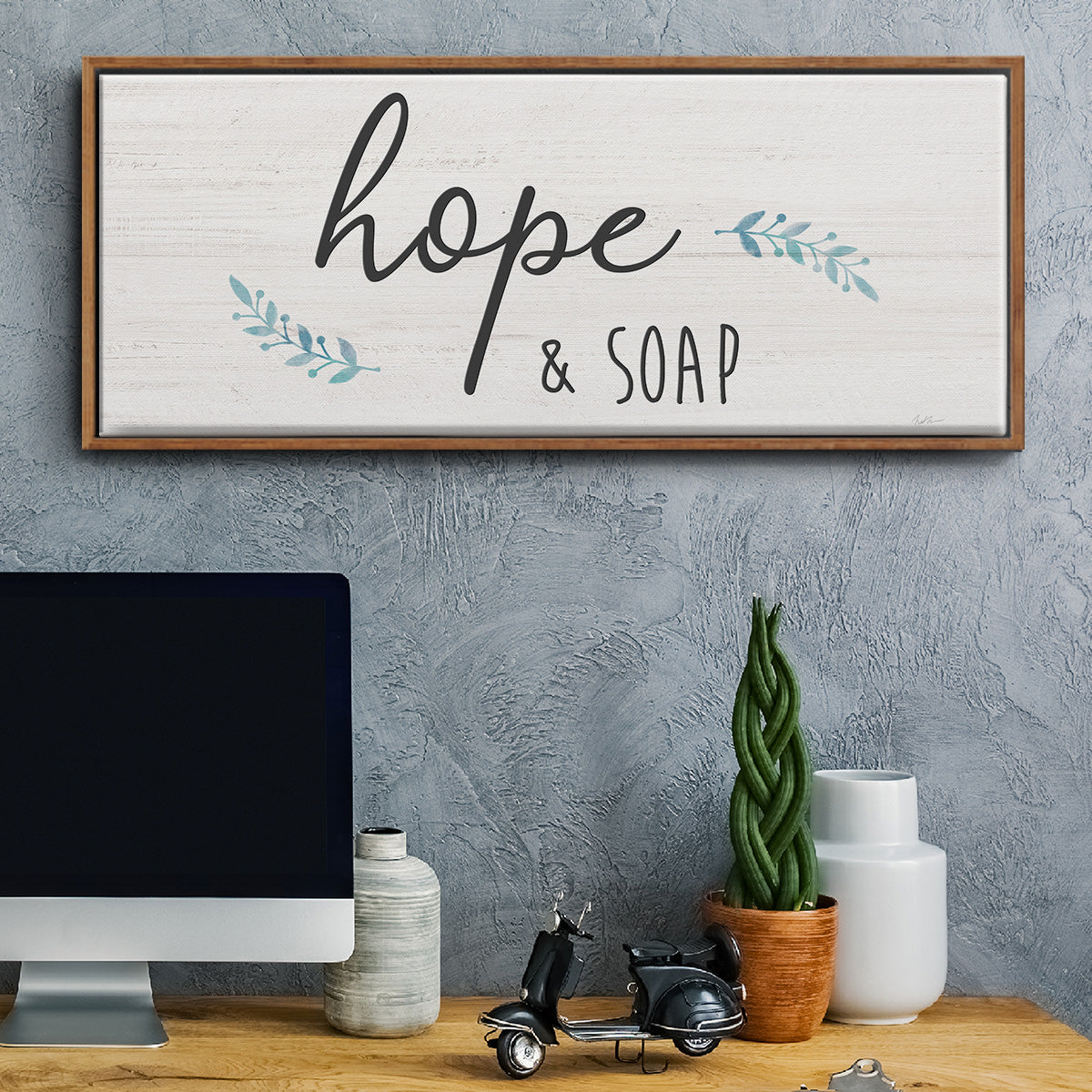 Hope & Soap - Floater Framed Canvas Print