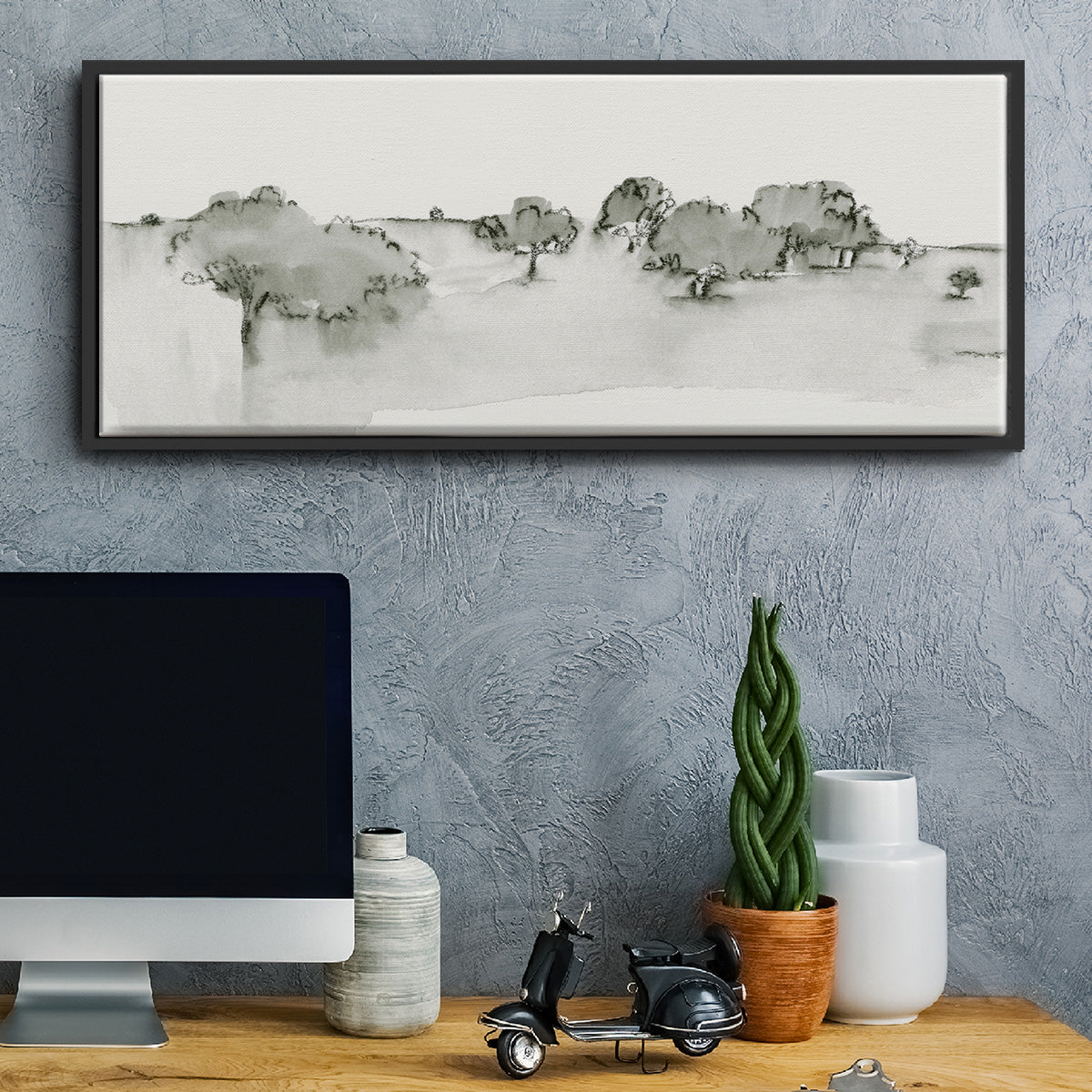 Scenic Scribble I - Floater Framed Canvas Print